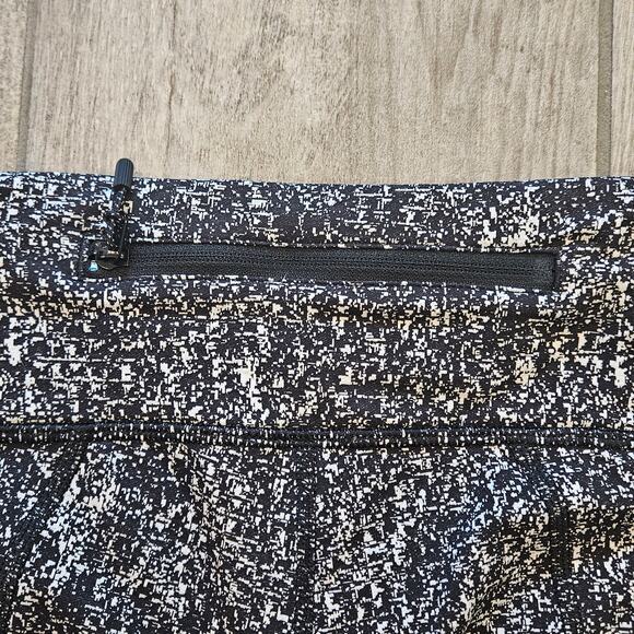 Lululemon Pace Rival Crop Leggings Women 4 Black White Pattern Running Training - Picture 8 of 11